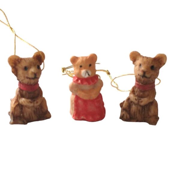 Vtg Mouse Ornaments Package Toppers MICRO MINI Lot of 3 Resin Christmas Mice. - Picture 11 of 16